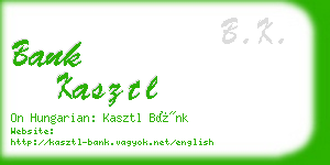 bank kasztl business card